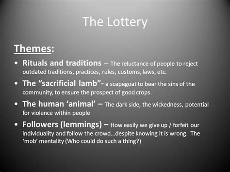 the lottery themes|the lottery theme of tradition.